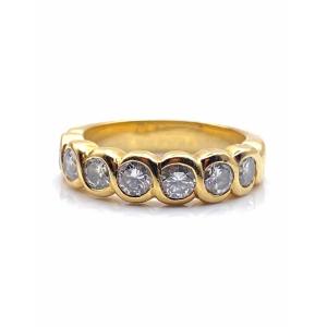 Bague Demi-alliance Or Jaune & Diamants