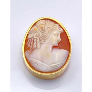 Broche Camée Vintage Or Jaune