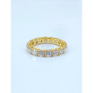 American Yellow Gold & Diamond Wedding Band