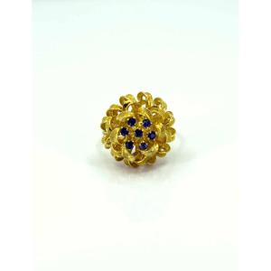 Yellow Gold & Sapphire Cabbage Ring