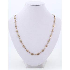 Antique Yellow Gold Filigree Mesh Necklace