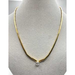Vintage Gold & Diamond Solitaire Necklace