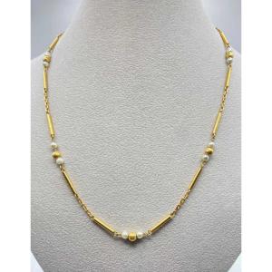 Vintage Gold & Pearl Necklace