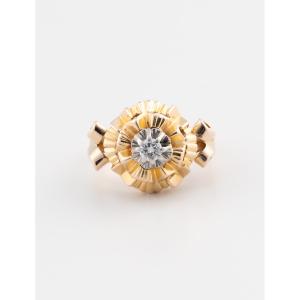 Antique Two-tone Gold Solitaire Ring