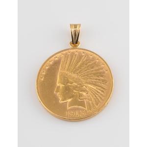 Pendentif Pièce d'Or 10 Dollars