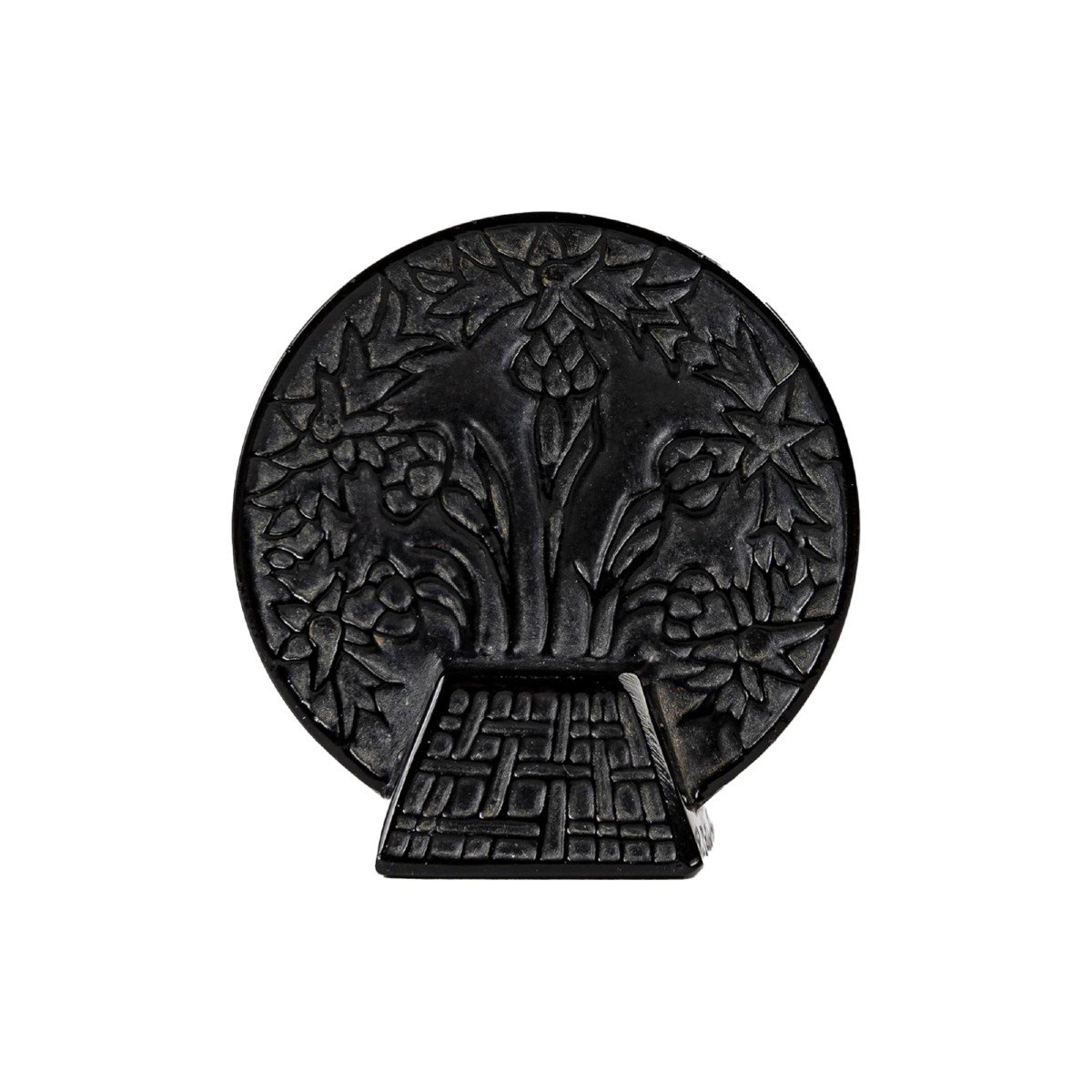 René Lalique : 1912 Cachet « Bleuets » En Verre Teinté Noir