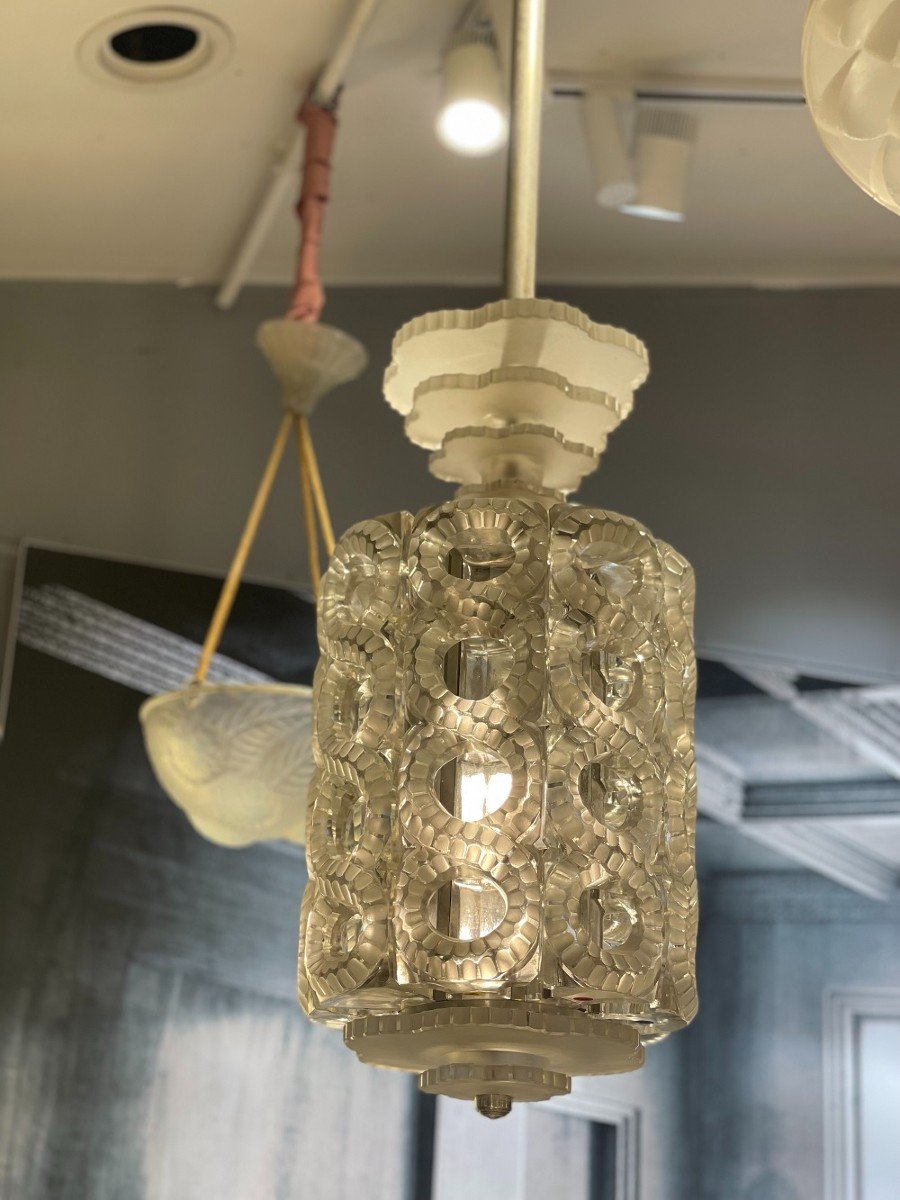 Marc Lalique (1900-1977) - "seville" Chandelier-photo-2