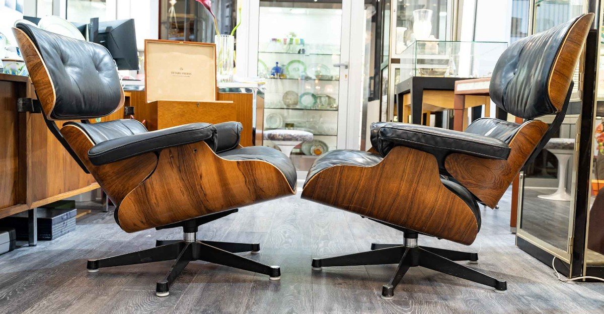 Charles & Ray Eames, Mobilier International(éditeur): Chaise Longue Et Son Pouf-photo-4