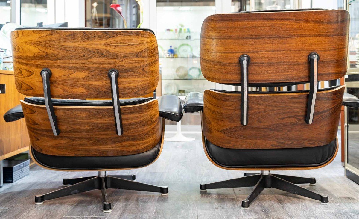 Charles & Ray Eames, Mobilier International(éditeur): Chaise Longue Et Son Pouf-photo-1