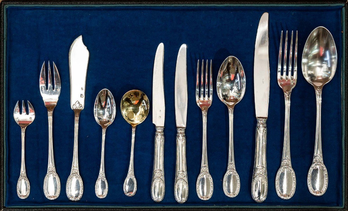 Tallois And Lagrifoul, Sterling Silver Cutlery Set 252 Pieces