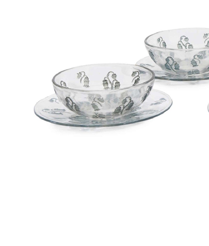 René Lalique (1860-1945): Bowl And Plate "campana"-photo-2