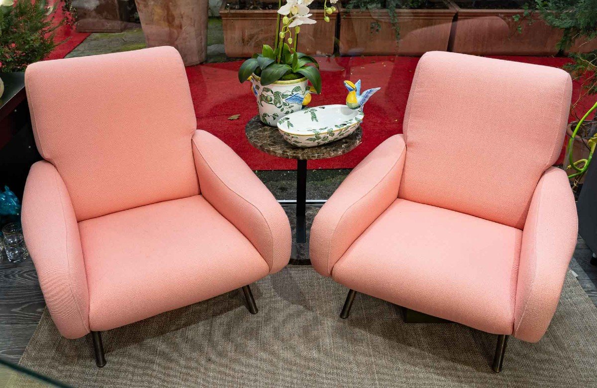 Pair Of Marco Zanuso Armchairs Model "lady"-photo-1