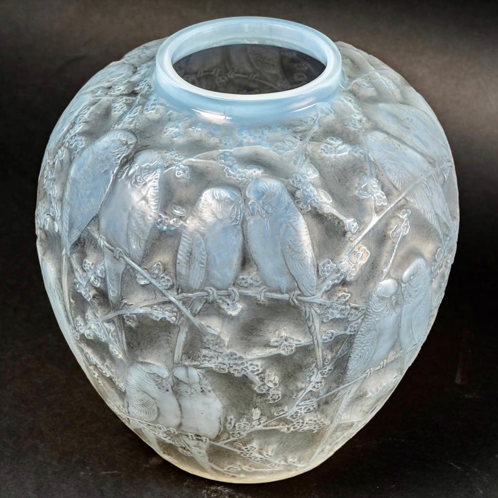 René Lalique : Opalescent Parrots Vase-photo-3