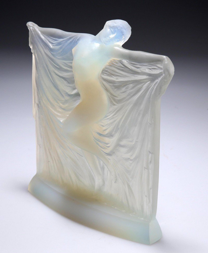 R.lalique: "thais" Opalescent Statuette,1925-photo-1