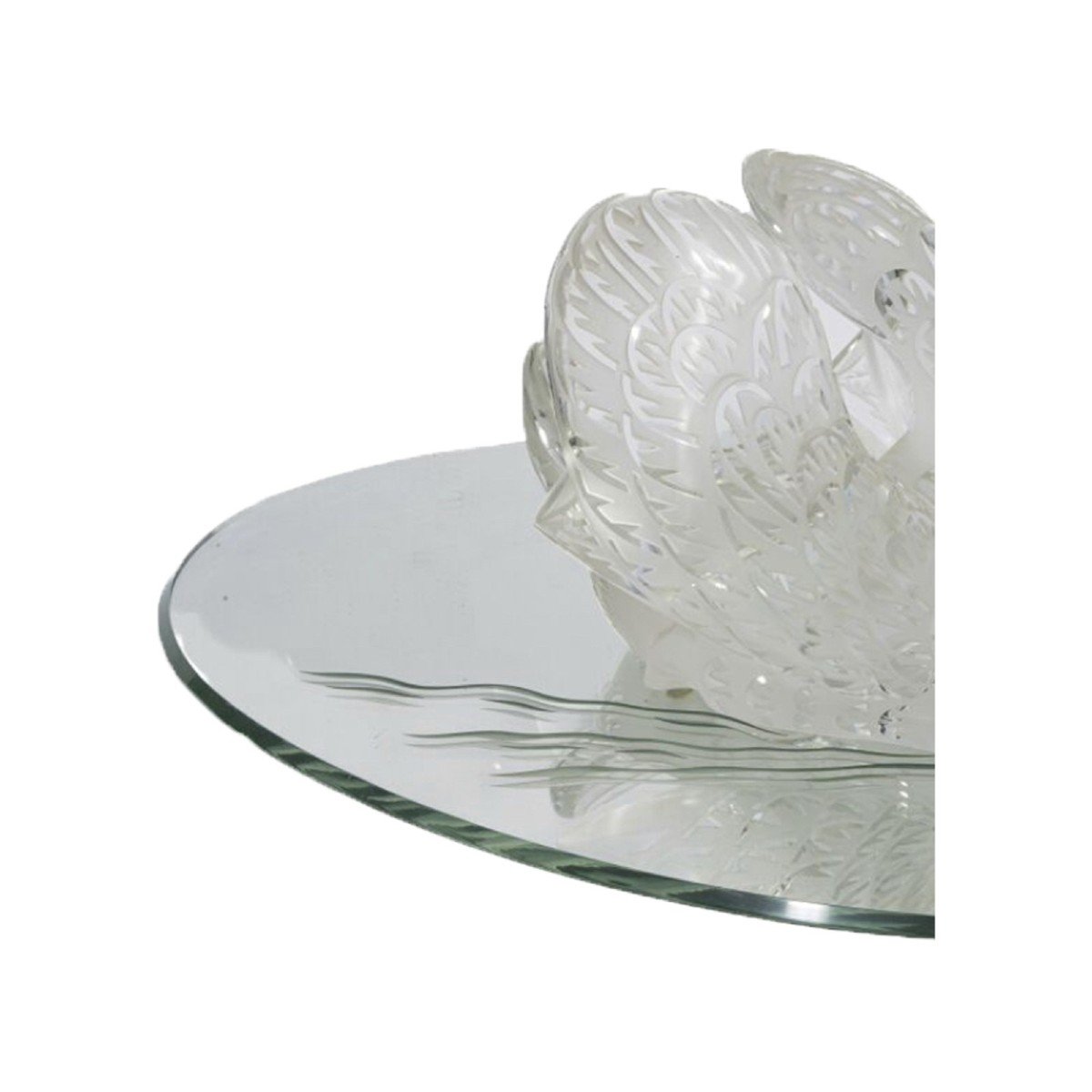Cristal Lalique : Cygne "tête Baissée" En Cristal Incolore-photo-3
