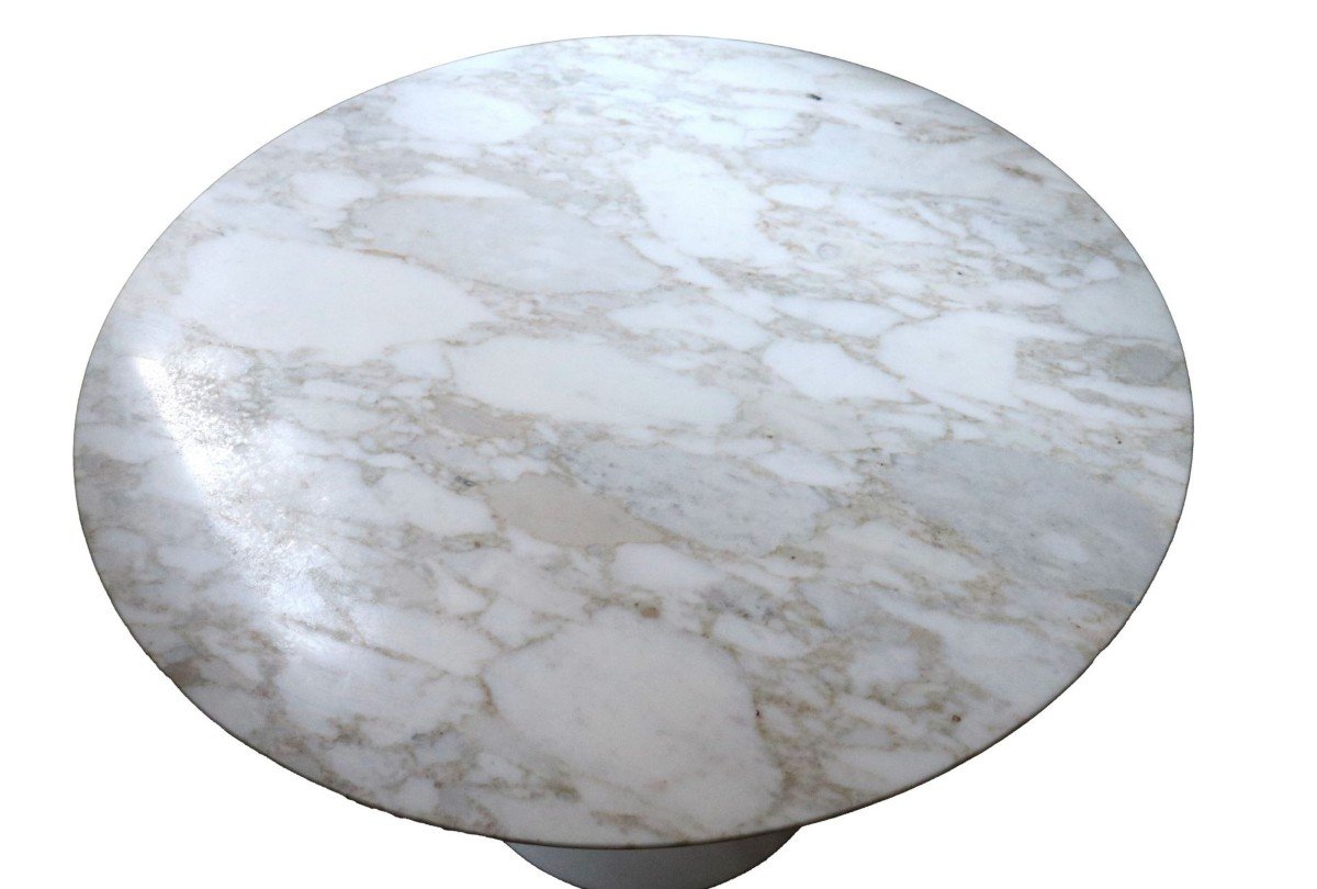 Saarinen Table In Calacatta Marble Round 91 Cm-photo-1