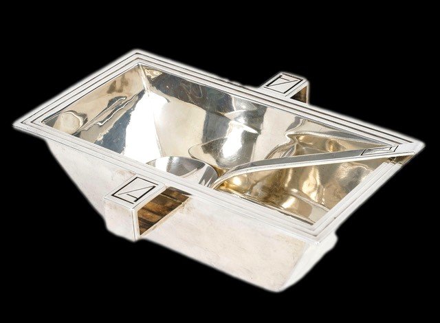Jean Puiforcat (1897-1945) Gravy Boat And Its Rectangular Spoon In Silver Minerva -photo-2