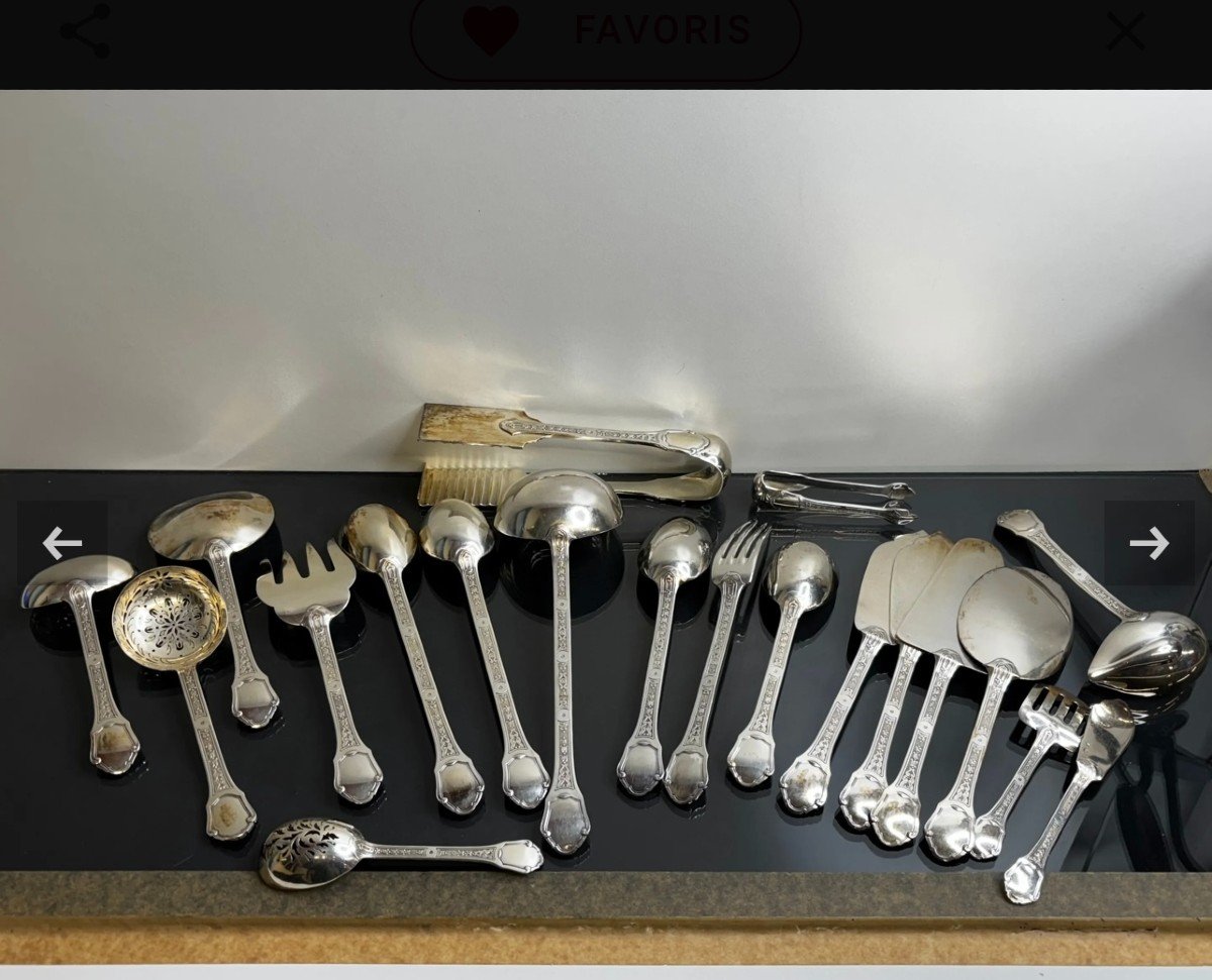 Tetard Freres Menagere 187 Pieces  Argent Massif Epoque 1930-photo-5