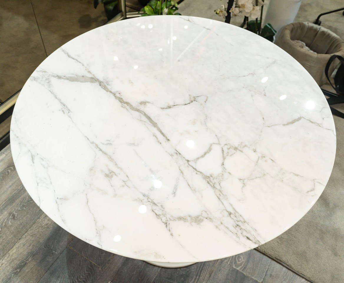 Eero Saarinen & Knoll : “tulip” Calacatta Table 91 Cm -photo-4