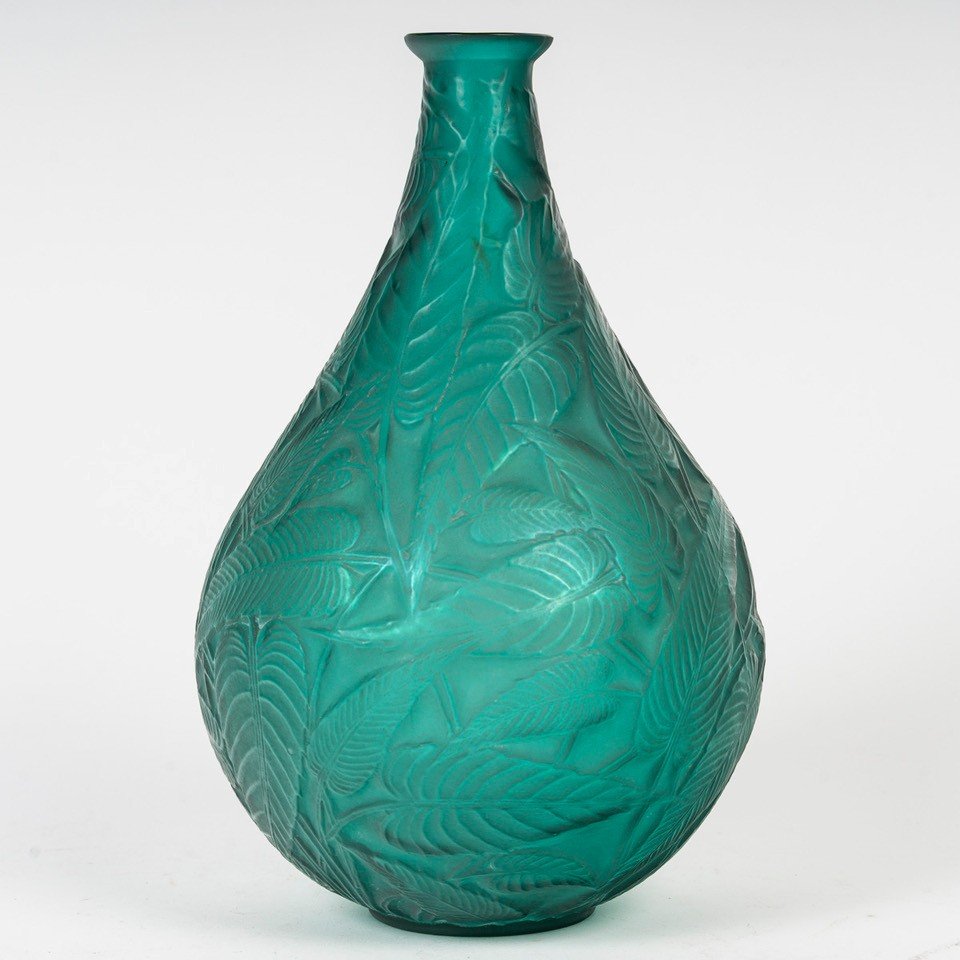 René Lalique -1923- Emerald Green Tinted “sauge” Vase -photo-4