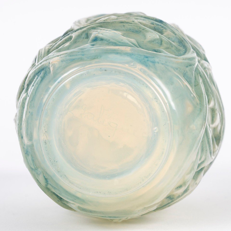  René Lalique -1921- Vase Ronces Opalescent-photo-1