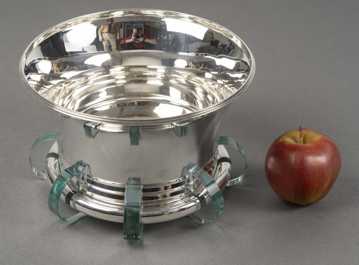 Jean E. Puiforcat – Centre De Table En Argent Massif XXème-photo-2