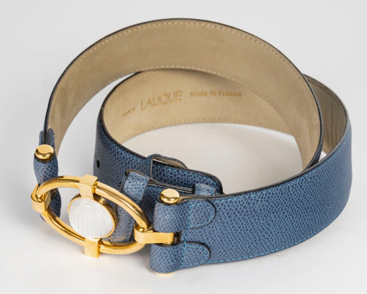 Lalique : Ceinture Cuir Et Cristal-photo-3