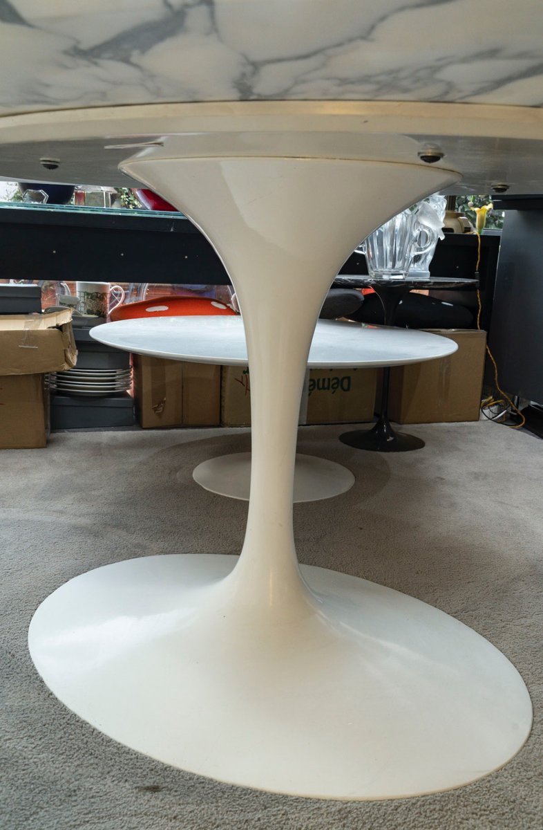 Eero Saarinen (1910-1961) - Knoll : Table Ovale 198 Cm  -arabescato, Circa 1990-photo-4