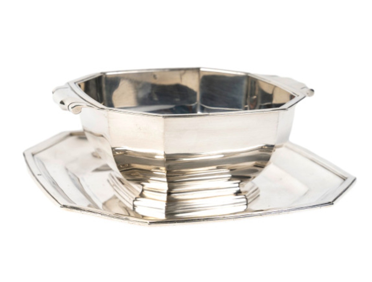 Tétard Frères Art Deco  Sauce Boat  On Its Matching Tray