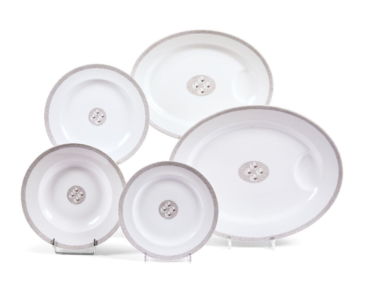 1925 - SUZANNE LALIQUE & THÉODORE HAVILAND ,Service Porcelaine 43 pièces