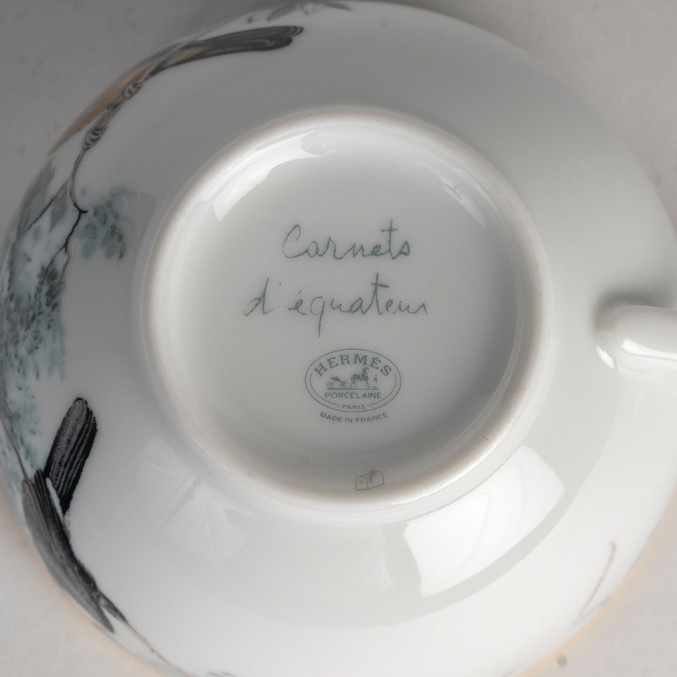 Hermes Paris, Set Of 4 Carnets d'équateur Tea Cups And Saucers-photo-2
