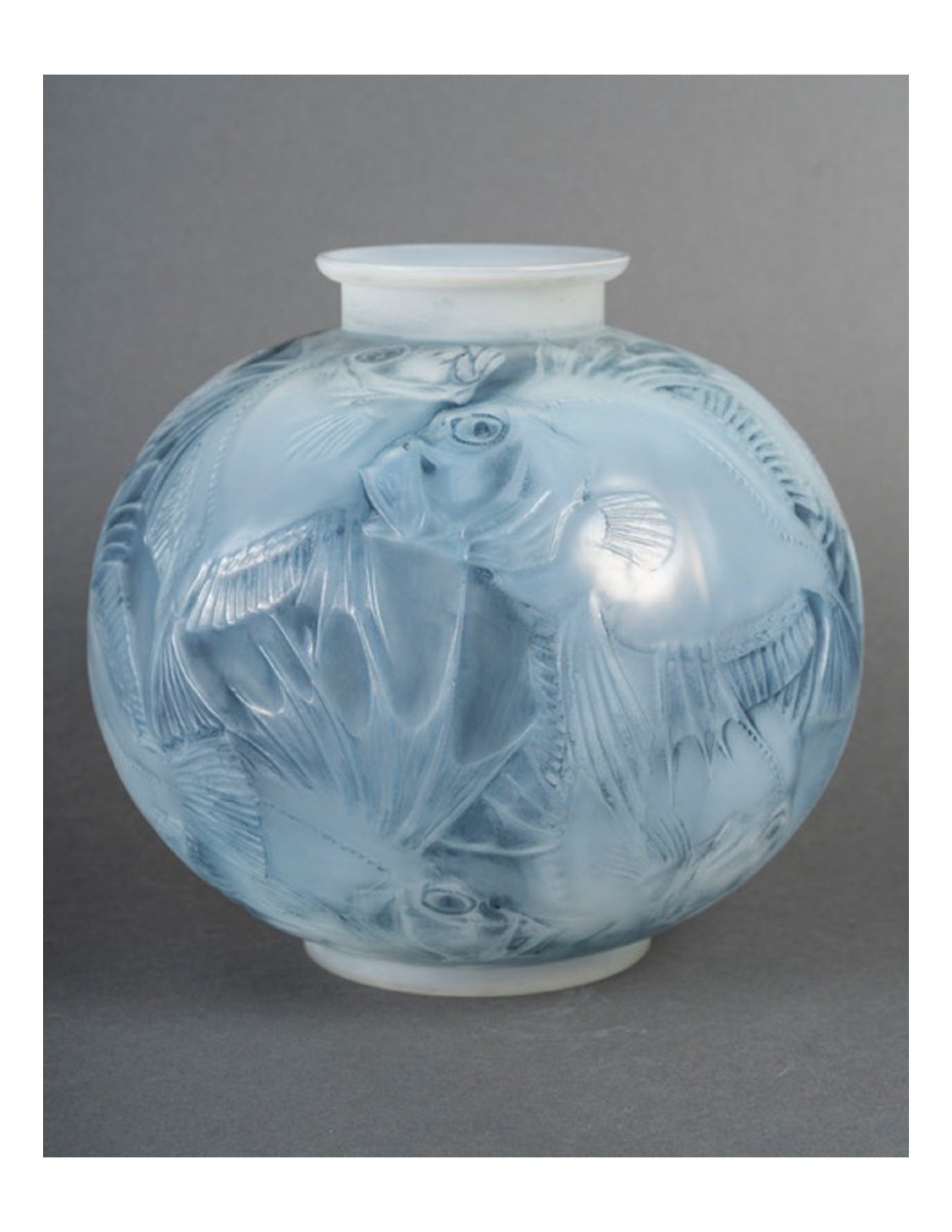 1924—rené Lalique, 'fish' Vase, Opalescent Glass-photo-4