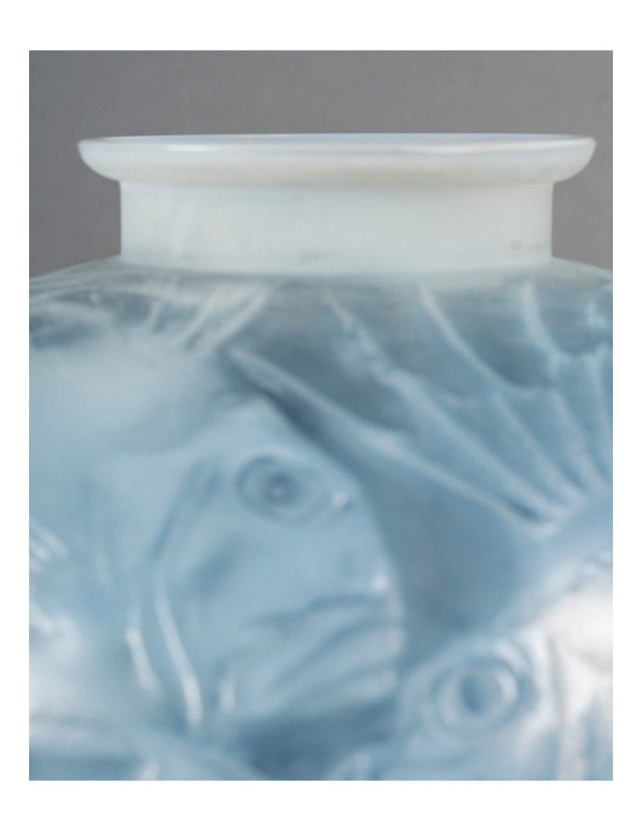 1924—rené Lalique, 'fish' Vase, Opalescent Glass-photo-2