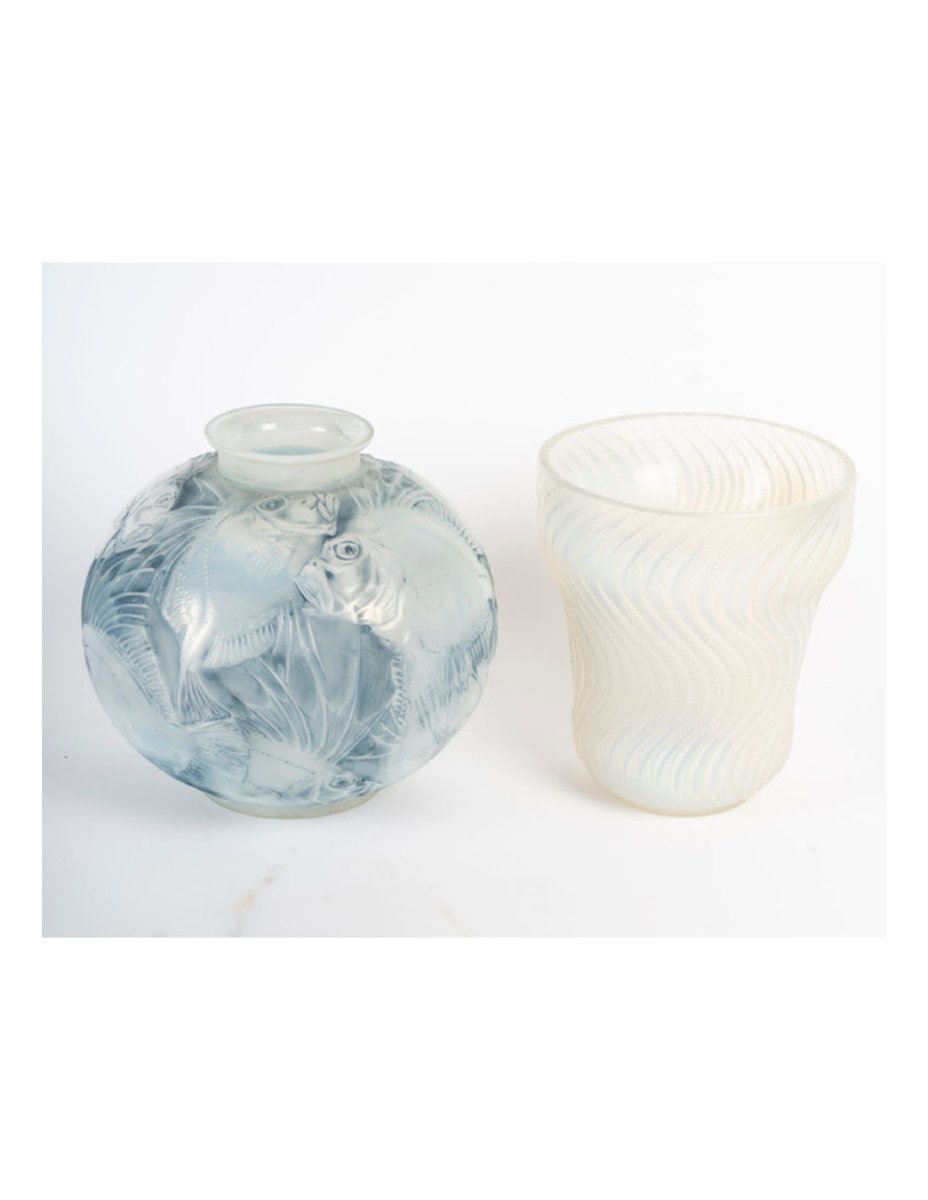 1924—rené Lalique, 'fish' Vase, Opalescent Glass-photo-5
