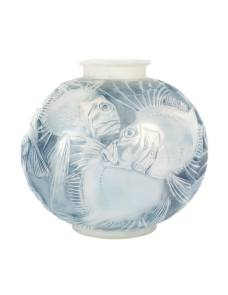 1924—rené Lalique, 'fish' Vase, Opalescent Glass