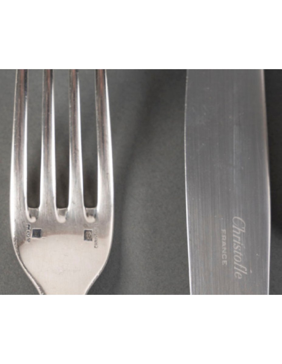 Christofle, 'talisman Blue Lacquer' 24-piece Cutlery Set-photo-3