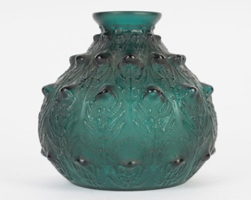 René Lalique 1912 +Vase Fougères teinté vert-photo-1