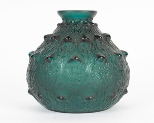 René Lalique 1912 +Vase Fougères teinté vert