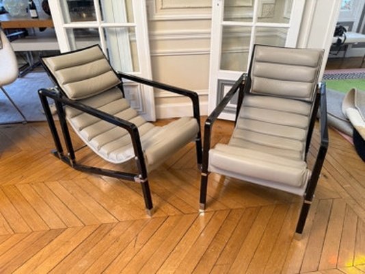 Eileen GRAY & ECART INTERNATIONAL (éditeur)   Paire de fauteuils « Transat », modèle original c-photo-3
