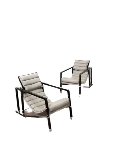 Eileen GRAY & ECART INTERNATIONAL (éditeur)   Paire de fauteuils « Transat », modèle original c