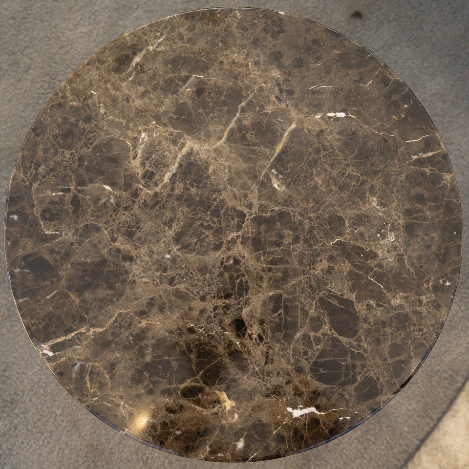 Eero Saarinen & Knoll, 2 “tulip” Pedestal Tables In “emperador” Marble, 20th Century-photo-4