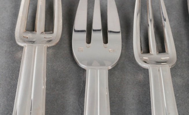 Jean E. Puiforcat – “Chantaco” Flatware Set, 71 Pieces-photo-3