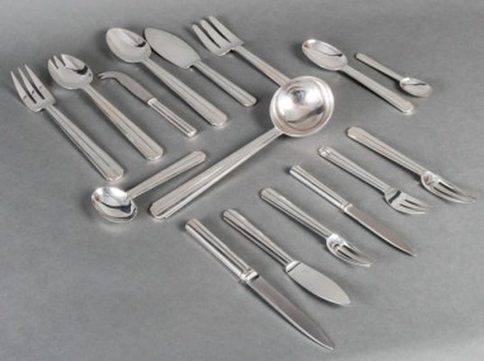 Jean E. Puiforcat – “Chantaco” Flatware Set, 71 Pieces-photo-8