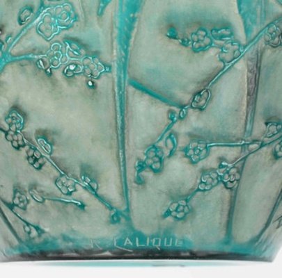 1919 René Lalique - Vase Perruches teinté vert-photo-1