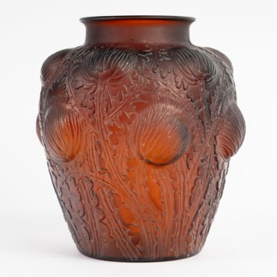 1926 – René Lalique – Domrémy Vase, Amber-red Tinted-photo-2