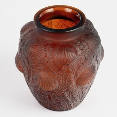 1926 – René Lalique – Domrémy Vase, Amber-red Tinted-photo-3