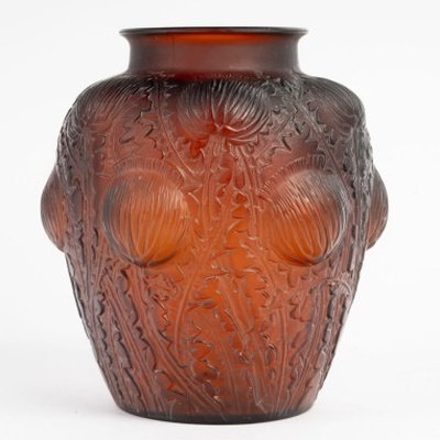 1926 – René Lalique – Domrémy Vase, Amber-red Tinted-photo-4