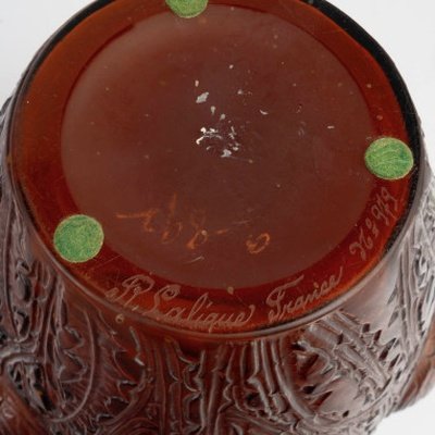 1926 – René Lalique – Domrémy Vase, Amber-red Tinted-photo-2