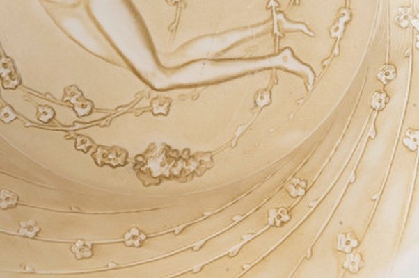 1920 – René Lalique – Plate “a Figurine And Flowers”-photo-3
