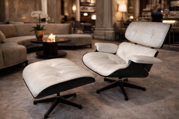 Charles et Ray EAMES – Édition MOBILIER International : Fauteuil Lounge et son ottoman-photo-7
